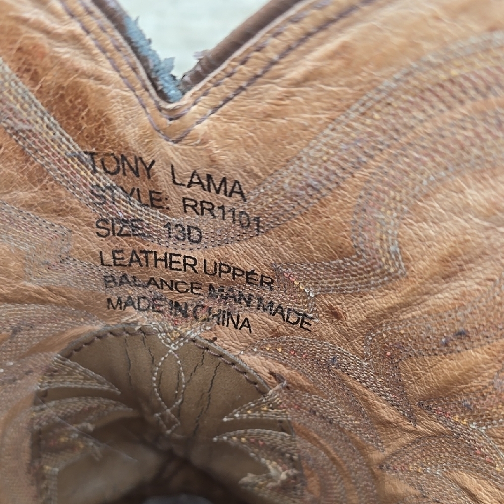 Tony Lama Brown Western Boots Size 13 - Picture 6 of 6